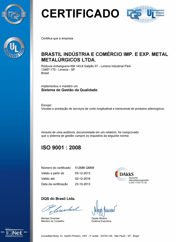 Certificação ISO 9001 — Grande Empresa